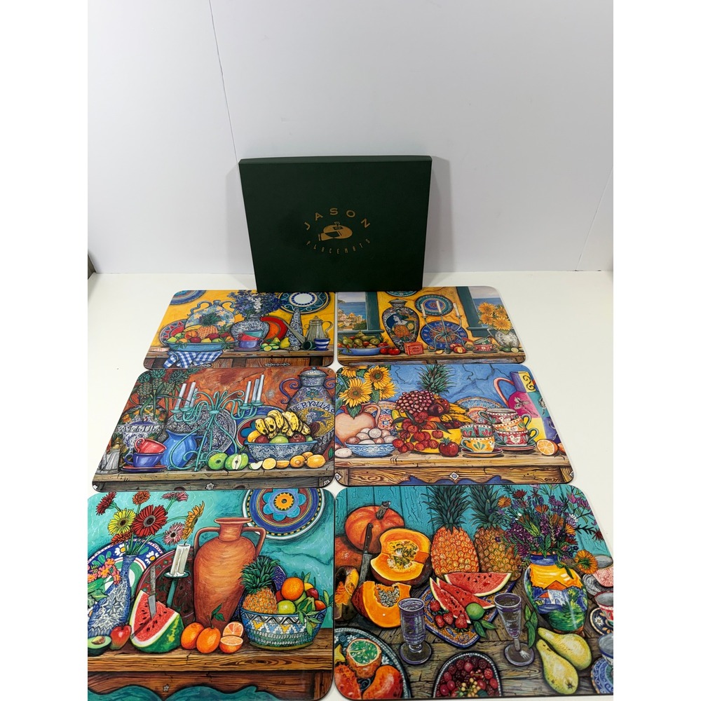 Jason Placemats Set 6 Mediterranean Still Life Art Sorina Cork Back New Zealand